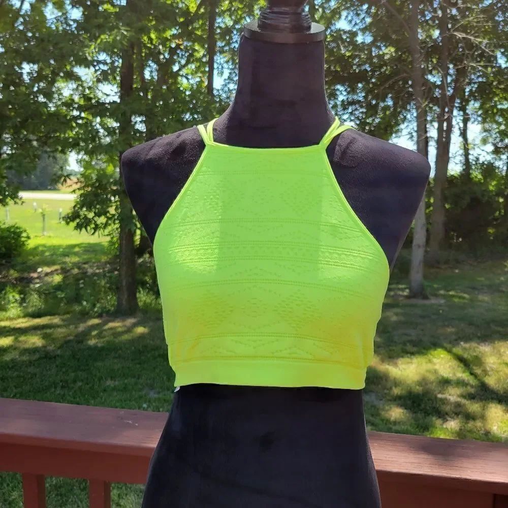 Victoria Secret Ladies Bright Yellow Criss Cross Bralette sz Large
